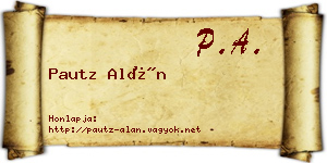 Pautz Alán névjegykártya